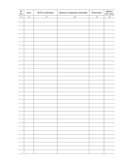 Журнал учета заявлений работников (прошитый, 100 страниц) - Кадровая служба, Журналы (Твердая, мягкая обложка, прошитые) -  2