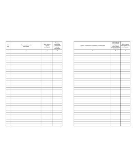 Журнал учета листков сообщений и корешков к ним (100 стр, прошит) - Кадровая служба, Журналы (Твердая, мягкая обложка, прошитые) -  1