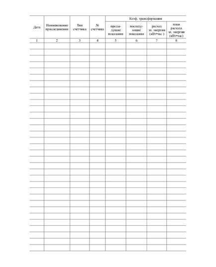 Журнал  учета электрической энергии (книжный, прошитый, 100 страниц) - Энергетика, Электробезопасность, Журналы (Твердая, мягкая обложка, прошитые) -  1