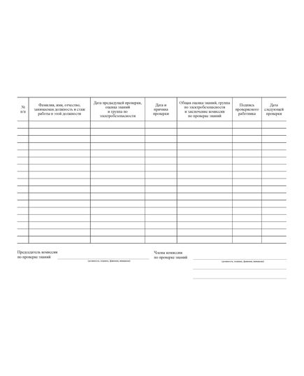 Журнал учета проверки знаний правил работы в электроустановках (Приложение № 6 к Правилам по охране труда при эксплуатации электроустановок, утв. приказом Минтруда РФ от 15.12.2020 № 903н (в ред. от 29.04.2022 № 279н)) (альбомный, прошитый, 100 страниц) - Энергетика, Электробезопасность, Журналы (Твердая, мягкая обложка, прошитые) -  1