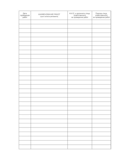 Журнал регистрации выполнения регламентных работ (100 страниц, прошит) - Металлургия, Промышленная безопасность -  2