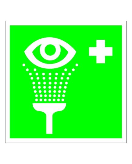 Пункт обработки глаз (пластик) 200*200 мм - Знаки медицинского и санитарного назначения (EC), Знаки безопасности (самоклейка, пластик, металл) -  1