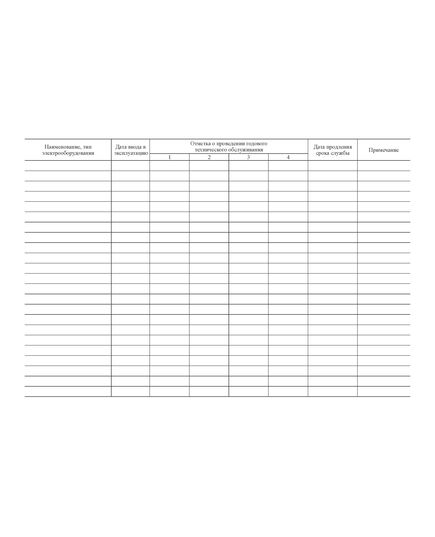 Приложение С к СТО РЖД 15.013-2021. Журнал учета электрооборудования.  (прошитый, 100 страниц) - Энергетика, Электробезопасность, Железнодорожный транспорт -  2