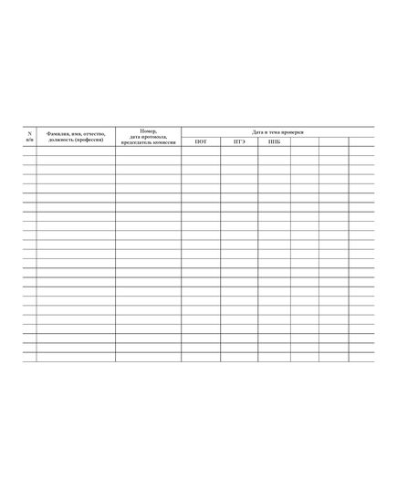 Журнал учета проверки знаний норм и правил, инструкций персонала в организациях нефтепродуктообеспечения (утвержден Приказом Минэнерго РФ от 17.06.2003 № 225) (прошитый, 100 страниц) - Автозаправочные станции, Автомобильный транспорт -  2