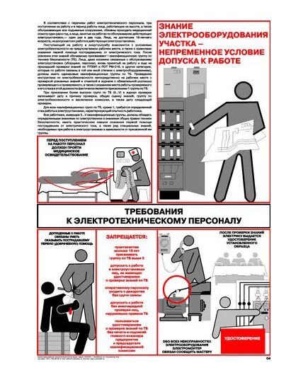 Плакат: Требования к электротехническому персоналу, 1 штука, формат А2, ламинированный - Энергетика, Электробезопасность, Плакаты (различные типоразмеры) -  1
