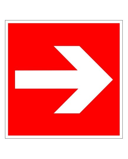 Направляющая стрелка (самоклейка, фотолюм.) 200*200 мм - Знаки пожарной безопасности (F), Знаки безопасности (самоклейка, пластик, металл) -  1