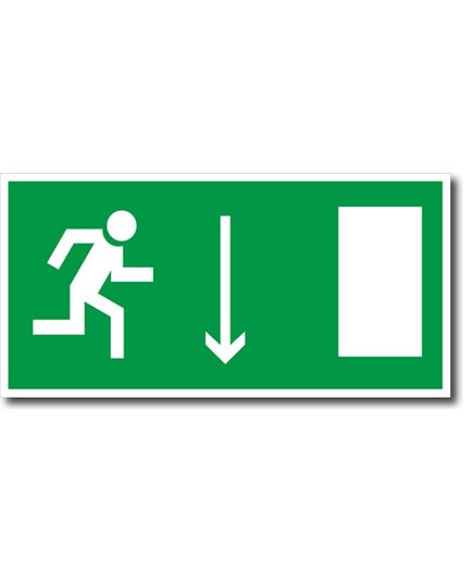 Указатель двери эвакуационного выхода (правосторонний) (наклейка)150*300 мм - Эвакуационные знаки, (E), Знаки безопасности (самоклейка, пластик, металл) -  1