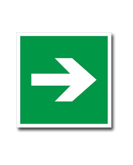 Направляющая стрелка (металл)200*200 мм - Эвакуационные знаки, (E), Знаки безопасности (самоклейка, пластик, металл) -  1