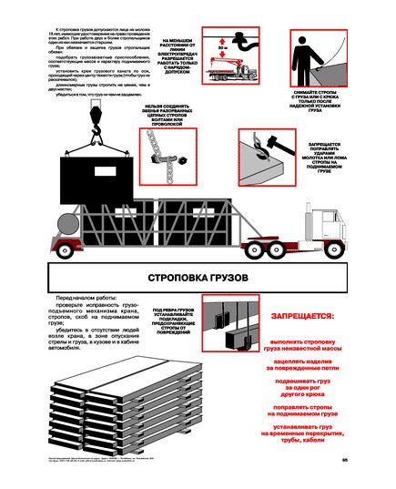 Плакат: Строповка грузов   1 штука, формат А2, ламинированный - Подъемные сооружения, Плакаты (различные типоразмеры) -  1