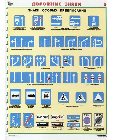 Комплект плакатов: Знаки дорожного движения, 8 листов, формат А2, ламинированные. - Автомобильный транспорт, Плакаты (различные типоразмеры) -  7