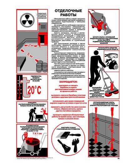 Плакат: Отделочные работы, 1 штука, формат А2, ламинированный - Строительство, Плакаты (различные типоразмеры) -  1
