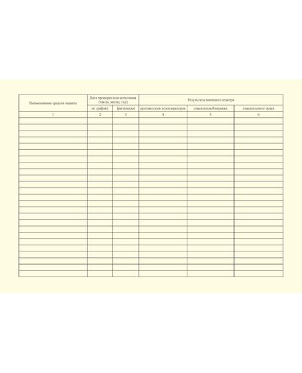 Журнал проверки и испытания средств индивидуальной защиты. Приложение 35 к ГОСТ Р 54982-2022. Системы газораспределительные. Объекты сжиженных углеводородных газов. Общие требования к эксплуатации (альбомный, прошитый, 100 стр.) - Объекты газораспределения, Журналы (Твердая, мягкая обложка, прошитые) -  2