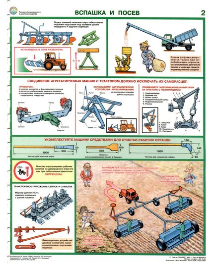 Комплект плакатов: Безопасность труда в растениеводстве, 5 листов, формат А2 ,  ламинированный. - Охрана труда, Безопасность работ, Плакаты (различные типоразмеры) -  1