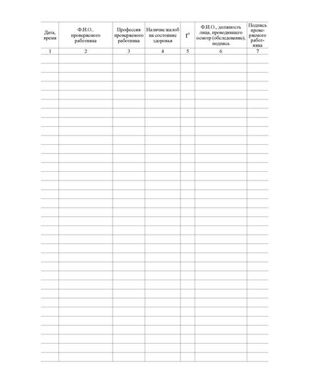 Журнал измерения температуры тела сотрудников предприятия на рабочем месте (книжный, 20 стр, прошитый) - Здравоохранение, Журналы (Твердая, мягкая обложка, прошитые) -  2
