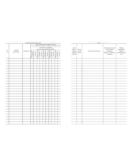 Журнал учета посещаемости и успеваемости по технической учебе отдела/сектора, подразделения ТЦФТО. Приложение № 3 к Распоряжению ОАО "РЖД" от 12.10.2015 № 2433р, (прошитый, 100 страниц) - Грузовая и коммерческая работа, Железнодорожный транспорт -  1