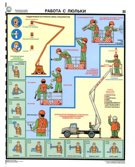 Комплект плакатов: Безопасность работ с автоподъемниками 3 листа, ламинированные, формат А2 - Автомобильный транспорт, Плакаты (различные типоразмеры) -  3