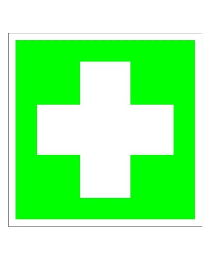 Аптечка первой медицинской помощи (металл) 200*200 мм - Знаки медицинского и санитарного назначения (EC), Знаки безопасности (самоклейка, пластик, металл) -  2