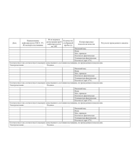 Журнал показателей качества нефтепродуктов на АЗС (прошитый, 100 страниц) - Автозаправочные станции, Автомобильный транспорт -  2