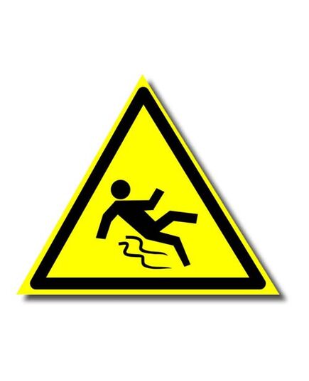 Осторожно. Скользко (металл) 200*200 мм - Предупреждающие знаки (W), Знаки безопасности (самоклейка, пластик, металл) -  1