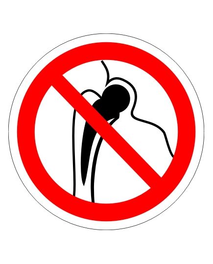 Запрещается работа (присутствие) людей, имеющих металлические имплантанты (пластик) 200*200 мм - Запрещающие знаки (Р), Знаки безопасности (самоклейка, пластик, металл) -  1