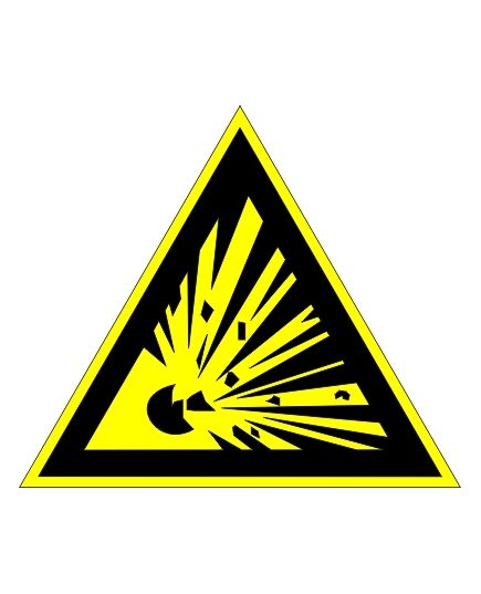 Взрывоопасно (пластик) 200*200 мм - Предупреждающие знаки (W), Знаки безопасности (самоклейка, пластик, металл) -  1