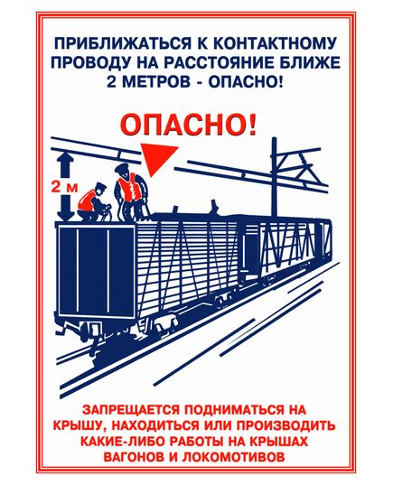 Плакаты «Охрана труда при работе на железной дороге» (14 листов, ламинированные, А3) - Путь и путевое хозяйство, (ЦП), Железнодорожный транспорт -  8