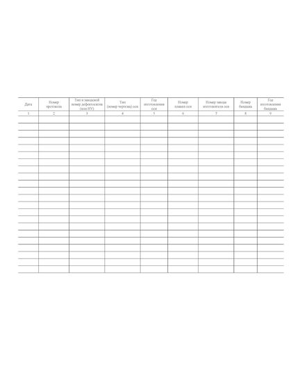 Журнал регистрации результатов МПК осей, бандажей (ободов) и БЗК КП имеющие заводской номер. Приложение № 2 к 076-2024 ПКТБ Л (прошитый, 100 страниц) - Моторвагонный подвижной состав, Железнодорожный транспорт -  1