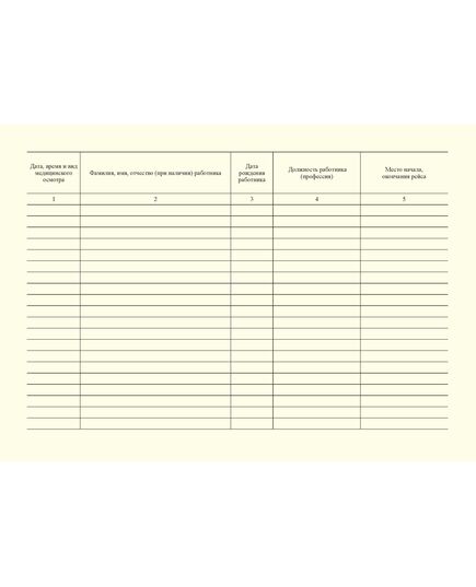 Журнал учета предрейсовых медицинских осмотров и послерейсовых медицинских осмотров, проведенных с использованием медицинских изделий, обеспечивающих автоматизированную дистанционную передачу информации о состоянии здоровья работников и дистанционный контроль состояния их здоровья Утвержден Приказом Минтранса России от 27.10.2023 № 355 (альбомный, прошитый, 100 стр.) - Охрана труда, Безопасность работ, Железнодорожный транспорт -  2