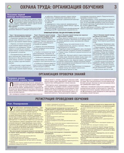 Комплект плакатов: Организация обучения безопасности труда, 3 листа, формат А2, ламинированные - Охрана труда, Безопасность работ, Плакаты (различные типоразмеры) -  3