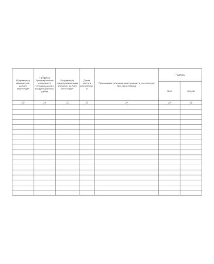 Форма ШУ-86. Журнал работы поршневых компрессоров, утв. Распоряжением ОАО "РЖД" от 05.04.2024 № 891/р (альбомный, прошитый, 100 страниц) - Автоматика и телемеханика на железнодорожном транспорте (ЦШ), Железнодорожный транспорт -  3