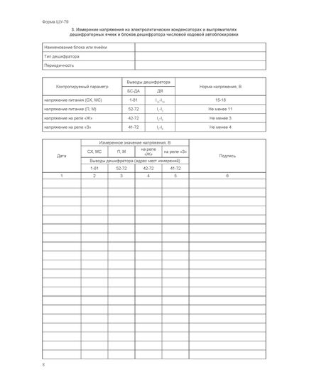 Форма ШУ-79. Журнал технической проверки сигнальной установки, утв. Распоряжением ОАО "РЖД" от 05.04.2024 № 891/р (книжный, нумерованный, прошитый, 104 стр.) - Автоматика и телемеханика на железнодорожном транспорте (ЦШ), Железнодорожный транспорт -  5
