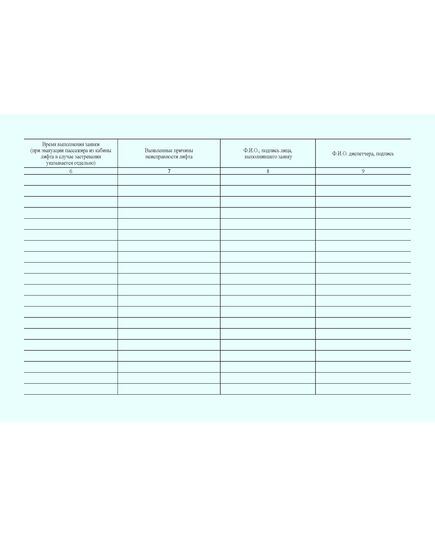 Журнал регистрации неисправностей лифтов. Приложение Б к ГОСТ Р 55964-2022. Лифты. Общие требования безопасности при эксплуатации (100 стр., прошитый) - Лифты, Промышленная безопасность -  3