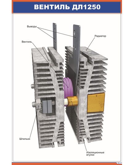 Вентиль ДЛ1250 (600 х 900 мм, ламинированный, с пластиковым профилем и стальным крючком) - Электровозы переменного тока, Электрическое оборудование, Железнодорожный транспорт -  1
