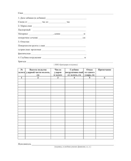 Журнал погружения свай (100 страниц, прошитый) - Строительство, Журналы (Твердая, мягкая обложка, прошитые) -  3