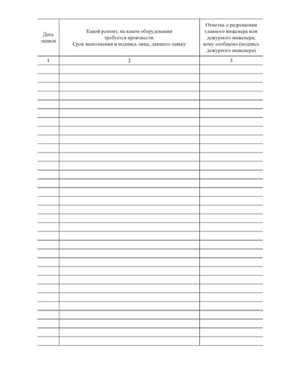 Журнал вывода в ремонт и ввода в эксплуатацию оборудования, на которое не требуется разрешения диспетчера  (прошитый, 100 стр.) - Контроль технических средств и систем, Журналы (Твердая, мягкая обложка, прошитые) -  2