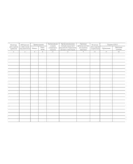 Форма ГХУ-6. Журнал учета обслуживания вагонов с животными. Утверждена распоряжением ОАО "РЖД" от 26 декабря 2023 г. № 3317/р (прошитый, 100 страниц) - Грузовая и коммерческая работа, Железнодорожный транспорт -  2
