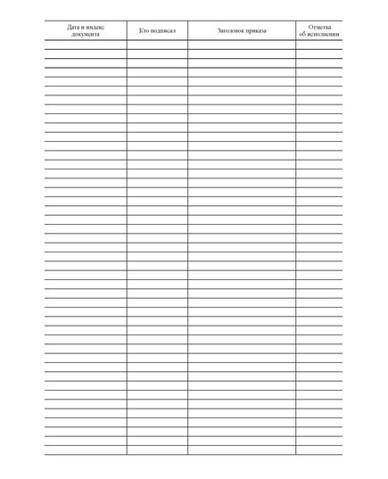 Журнал регистрации приказов (прошитый, 100 страниц) - Кадровая служба, Журналы (Твердая, мягкая обложка, прошитые) -  1