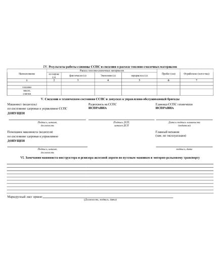 Маршрутный лист (форма АУ-12) (Инструкция МПС РФ от 13.02.2003 № ЦРБ-934 (ред. от 27.08.2003)) - Железнодорожный транспорт, Бланочная продукция (Путевые листы, личные карточки и т.д.) -  1