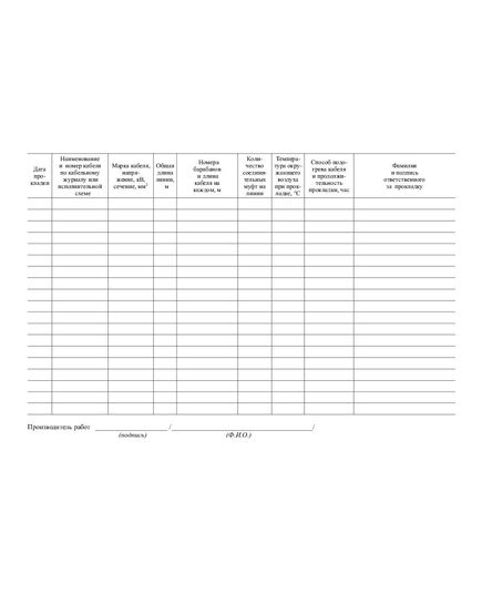 Журнал прокладки кабелей. Форма 18. Приложение к Инструкции по оформлению приемосдаточной документации по электромонтажным работам (И 1.13-07) (альбомный, прошитый, 100 страниц) - Энергетика, Электробезопасность, Журналы (Твердая, мягкая обложка, прошитые) -  2