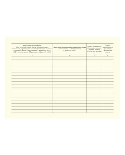 Журнал регистрации медицинских осмотров в течение рабочего дня (смены), послесменных, послерейсовых медицинских осмотров. Приложение к Приказу Минздрава России от 30.05.2023 № 266н (100 стр., прошитый, альбомный) - Автоперевозки, Автомобильный транспорт -  3