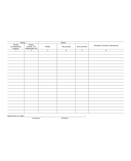 Журнал монтажа кабельных муфт напряжением выше 1000 В. Форма 19. Приложение к Инструкции по оформлению приемосдаточной документации по электромонтажным работам (И 1.13-07) (альбомный, прошитый, 100 страниц) - Энергетика, Электробезопасность, Журналы (Твердая, мягкая обложка, прошитые) -  1