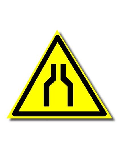 Осторожно. Сужение проезда (прохода) (металл) 200*200 мм - Предупреждающие знаки (W), Знаки безопасности (самоклейка, пластик, металл) -  1