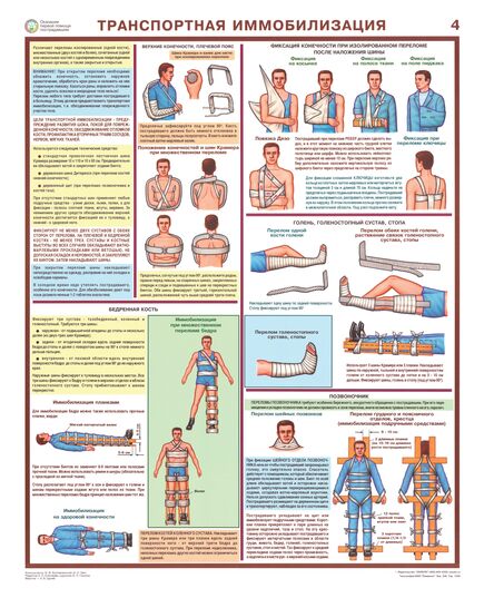 Комплект плакатов: Оказание первой помощи пострадавшим, 6 листов, формат А2, ламинированные - Первая помощь, Плакаты (различные типоразмеры) -  4