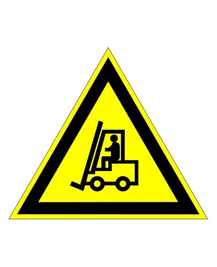 Внимание. Автопогрузчик (металл) 200*200 мм - Предупреждающие знаки (W), Знаки безопасности (самоклейка, пластик, металл) -  1