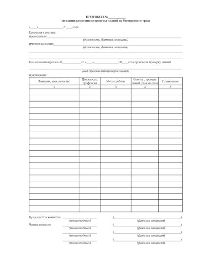 Журнал протоколов заседаний комиссии по проверке знаний по безопасности труда (Форма А.1 Приложения А к ГОСТ 12.0.004-2015), (прошитый, 100 страниц, книжный) - Охрана труда, Безопасность работ, Журналы (Твердая, мягкая обложка, прошитые) -  1