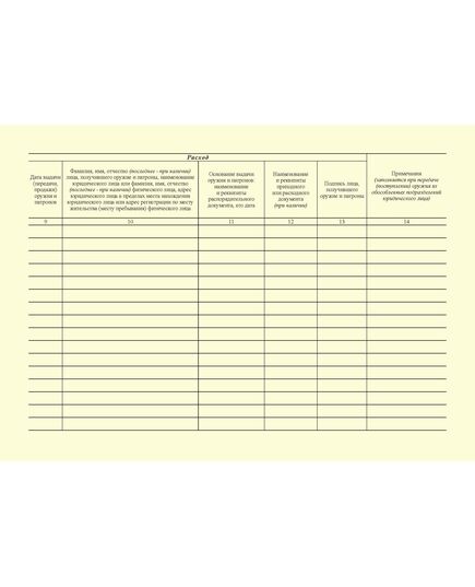 Книга учета наличия и движения поступающих, хранящихся,выдаваемых или переданных (проданных) оружия и патронов.  Приложение № 2 к  Приказу Росгвардии от 06.07.2023 № 239 (альбомный, прошитый, 100 стр.) - Обращение с оружием, Журналы (Твердая, мягкая обложка, прошитые) -  2