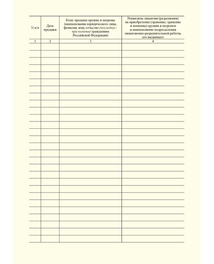 КНИГА учета продаж оружия и патронов.  Приложение № 15 к Приказу Росгвардии от 06.07.2023 N 239 (альбомный, прошитый, 100 стр.) - Обращение с оружием, Журналы (Твердая, мягкая обложка, прошитые) -  2