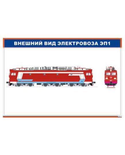 Внешний вид электровоза ЭП1 (900 х 600 мм, ламинированный, с пластиковым профилем и стальным крючком) - Электровозы переменного тока, Механическое оборудование, Железнодорожный транспорт -  1