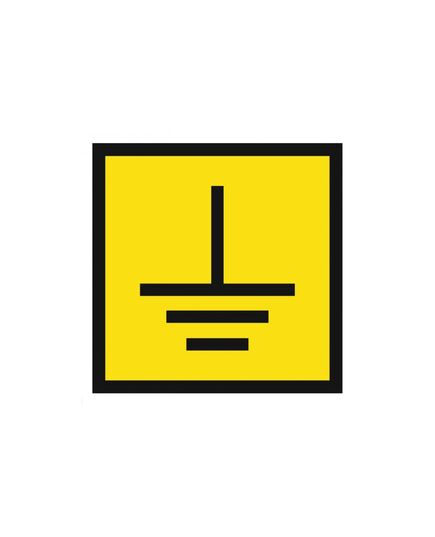 Заземлено квардатный (самоклейка) 50*50 мм - Знаки по электробезопасности (Т), Знаки безопасности (самоклейка, пластик, металл) -  1