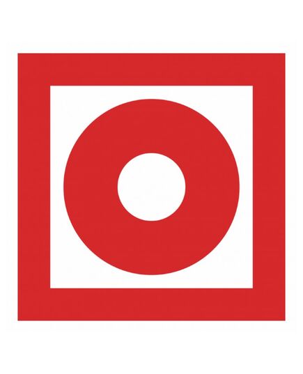 Кнопка включения установок (систем) пожарной автоматики (самоклейка) 100*100 мм - Знаки пожарной безопасности (F), Знаки безопасности (самоклейка, пластик, металл) -  1